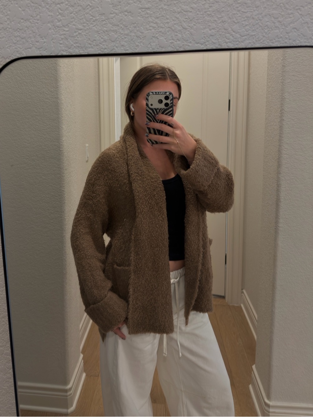 Cozy Brown Shawl Collar Cardigan from A&F